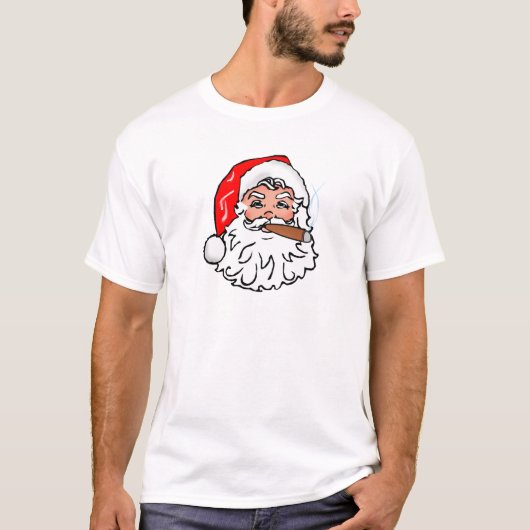Nikolaus Weihnachtsmann Zigarre Santa Claus cigar Tシャツ (正面)