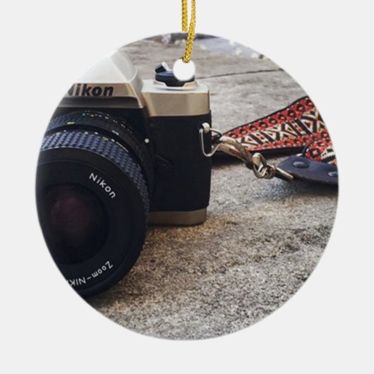 Nikonのフィルムのカメラ セラミックオーナメント (正面)