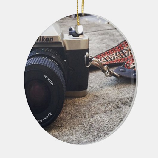 Nikonのフィルムのカメラ セラミックオーナメント (左)