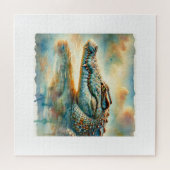 Nile crocodile 060924AREF104 - Watercolor ジグソーパズル (横)