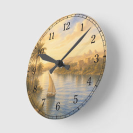 Nile River Wall Clock — Landscape Design ラウンド壁時計