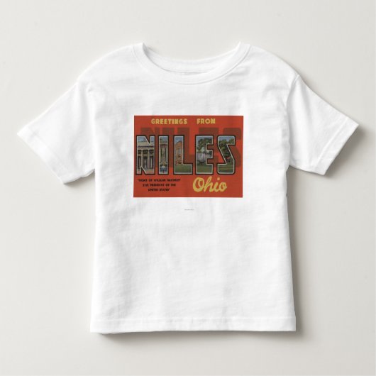 NilesのOhioLargeの手紙ScenesNiles、オハイオ州 トドラーTシャツ (正面)
