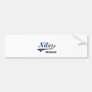 Nilesミシガン州都市クラシック バンパーステッカー