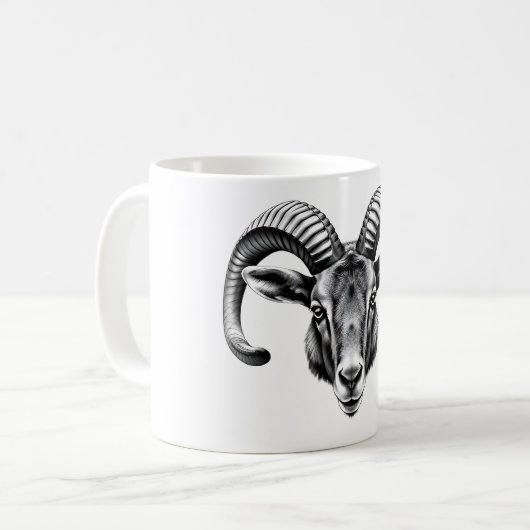 Nilgiri Thr Tシャツ – 野生生物のリアルデザイン コーヒーマグカップ (正面左)