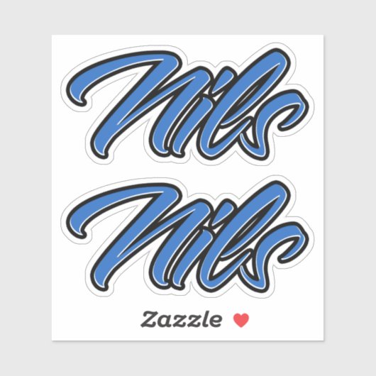 Nils Name blue Aufkleber Sticker Stickerset シール (シート)