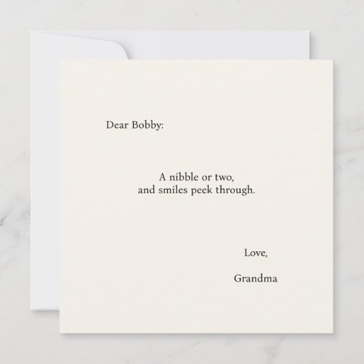 Nim Nibblesカスタマイズ可能な心地よいシリーズカード (裏面)