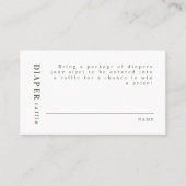 NINAセージミニマルモダングリーンおむつラッフル プレイスカード (正面)