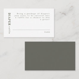 NINAセージミニマルモダングリーンおむつラッフル プレイスカード