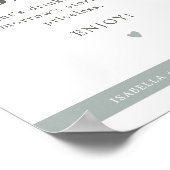 NINAセージモダングリーンオープンバーの結婚サイン ポスター (角)