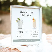 NINAセージ緑のシグネチャー彼と彼女のサインを飲む ポスター