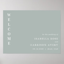 NINAセージ緑ボヘミアンミニマリストウェルカムサイン ポスター