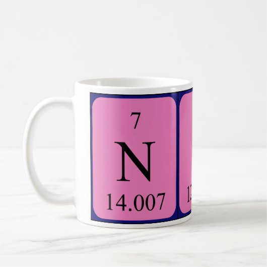Nina定期的なテーブル名mag コーヒーマグカップ (左)