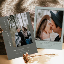 NINA 現代ボヘミアンスタイルのサググリーン写真クリスマスカード