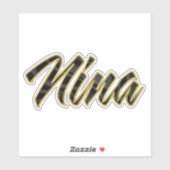 Nina black gold Lettering Aufkleber Sticker シール (シート)