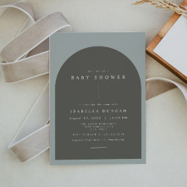 NINA Bohemian Arch Sageグリーンフォトベビーシャワー 招待状