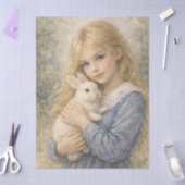 niña dulce con conejo 薄葉紙 (クラフト)