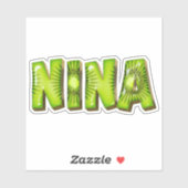 Nina Name Kiwi Design Aufkleber Sticker シール (シート)