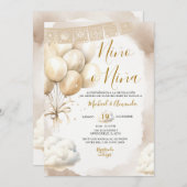 Niña o Niño Gender Reveal In Spansih Balloon 招待状 (正面/裏面)