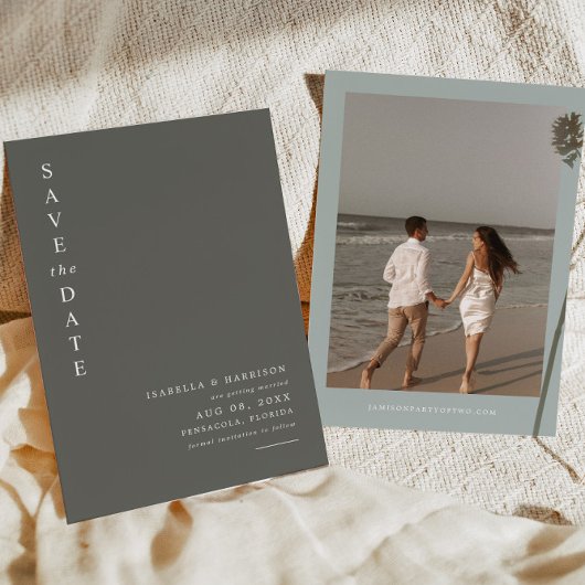 NINA Sage Greenミニマルモダンリスト日付を保存 招待状