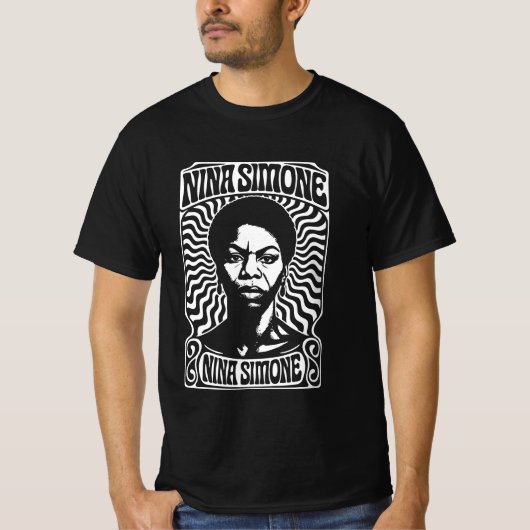 Nina Simone – Affiche vintage psychédélique Tシャツ (正面)