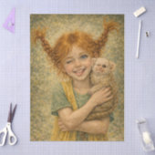 niña traviesa con mono 薄葉紙 (クラフト)