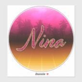 Nina Vorname Name golden pink Aufkleber Sticker シール (シート)