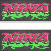 Nina Vorname Name Graffiti Aufkleber Sticker シール (正面)