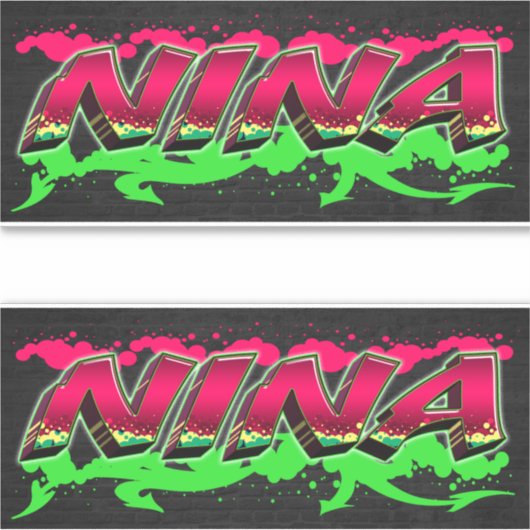 Nina Vorname Name Graffiti Aufkleber Sticker シール (正面)