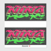 Nina Vorname Name Graffiti Aufkleber Sticker シール (シート)