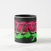 Nina Vorname Name Graffiti red green Tasse マグカップ (中央)