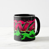 Nina Vorname Name Graffiti red green Tasse マグカップ (正面右)