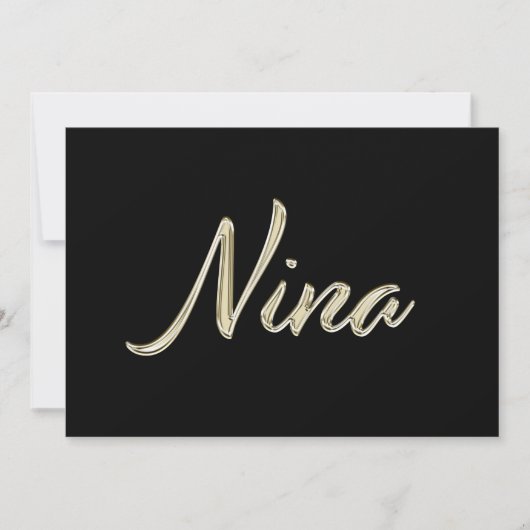 Nina white gold Handwriting Karte カード (正面)