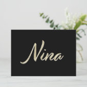 Nina white gold Handwriting Karte カード (スタンド正面)