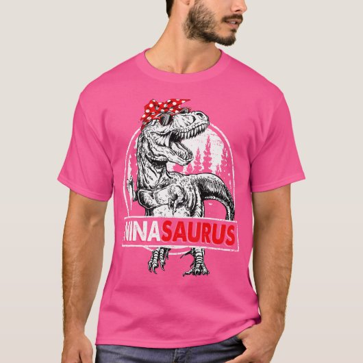 Ninasaurus Tレックス恐竜Nina Saurus母の日 Tシャツ (正面)