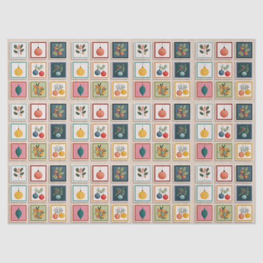 Nine Christmas Ornaments in Bold Frames 薄葉紙 (正面)