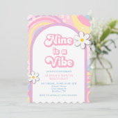 Nine is a Vibe  グルーヴィー・レトロガール パステルカラー 招待状 (スタンド正面)