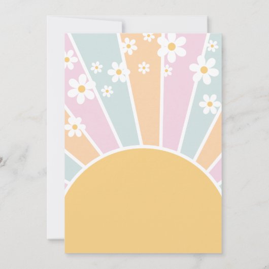 Nine is a Vibe パステルレトロサンシャイン デイジー 招待状 (裏面)