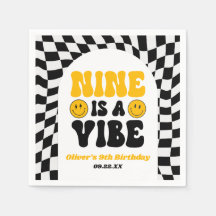 Nine Is A Vibe レトロ 9歳の誕生日パーティー