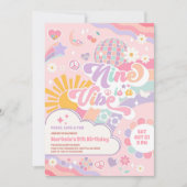 Nine Is A Vibe Disco Rainbow Sun 9th Birthday 招待状 (正面)