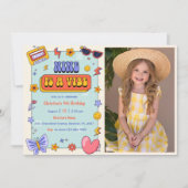 Nine Is A Vibe Groovy Hippie 9誕生日写真 招待状 (正面)