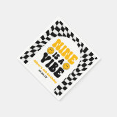 Nine Is A Vibe Retro Ninth 9th Birthday Party スタンダードカクテルナプキン (角)