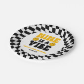 Nine Is A Vibe Retro Ninth 9th Birthday Party ペーパープレート (アングル)