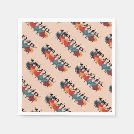 Nine Ladies Dancing Cut-Out Stencil Retro Style 1 スタンダードカクテルナプキン