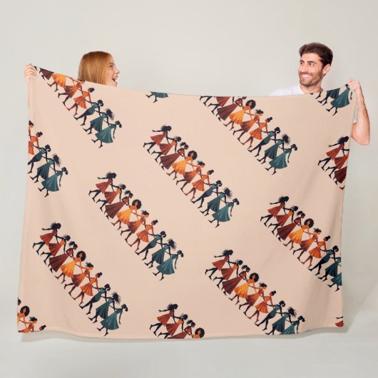 Nine Ladies Dancing Cut-Out Stencil Retro Style 3 フリースブランケット (インサイチュ)