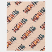 Nine Ladies Dancing Cut-Out Stencil Retro Style 3 フリースブランケット (正面)