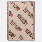 Nine Ladies Dancing Cut-Out Stencil Retro Style 4 スローブランケット (正面縦)