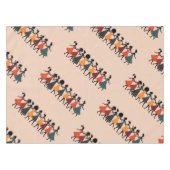 Nine Ladies Dancing Cut-Out Stencil Retro Style 4 テーブルクロス (正面(横))