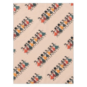 Nine Ladies Dancing Cut-Out Stencil Retro Style 4 テーブルクロス (正面)