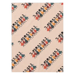 Nine Ladies Dancing Cut-Out Stencil Retro Style 4 テーブルクロス