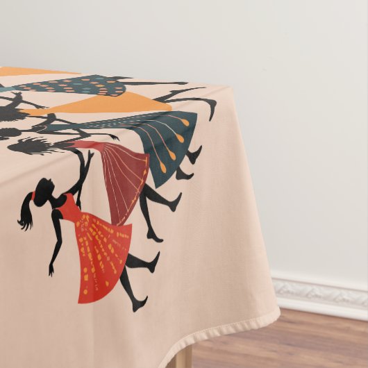Nine Ladies Dancing Cut-Out Stencil Retro Style 4 テーブルクロス (インサイチュ)